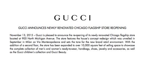 gucci press release